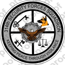 STICKER USAF 314TH SECURITY FORCES SQUADRON