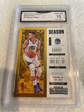 STEPHEN CURRY WARRIORS 2017 PANINI CONTENDERS SEASON TICKET # 11 GRADED 10  L@@K