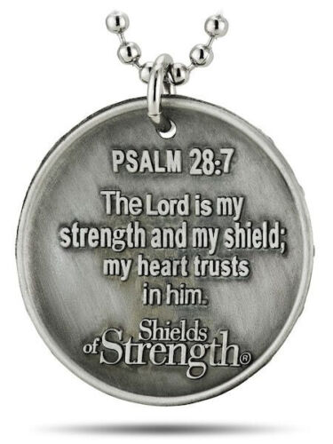 Antik Finish Kampfschild Halskette - Psalm 28:7 (4 Stück) - Bild 3 von 4