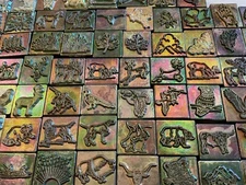 Midas, Taiwan 2-3D leather stamps multi orders $4.46 shipped please READ (#4)