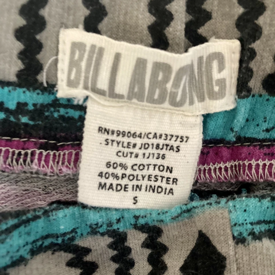 Billabong Mini Dress Size Small Abstract Hawaiian Retro Flirty Beach Cotton - Image 4 of 4