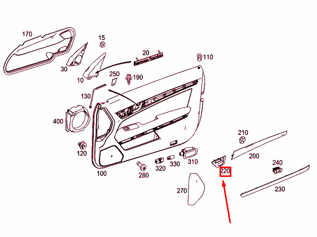 MERCEDES-BENZ E Coupe C207 Front Right Door Moulding A2077207422