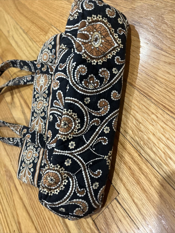 Bolso de Mano Vera Bradley Café Latte Negro y Tostado Multi Compartimento Hombro Mediano Foto 3 de 4