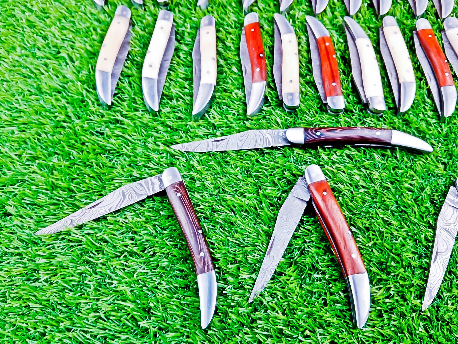 30 PCS LOT!! HANDMADE DAMASCUS BLADE POCKET FOLDING KNIFE