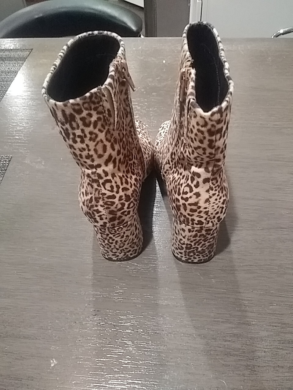 SGR ELEMENT Leopard Print  Square Toe Wedge Ankle… - image 2