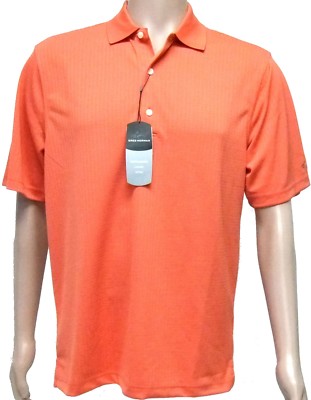 Herren GREG NORMAN Play Dry POLOSHIRT feuchtigkeitsableitend UV-Schutz ORANGE Sport Oberteil 42''