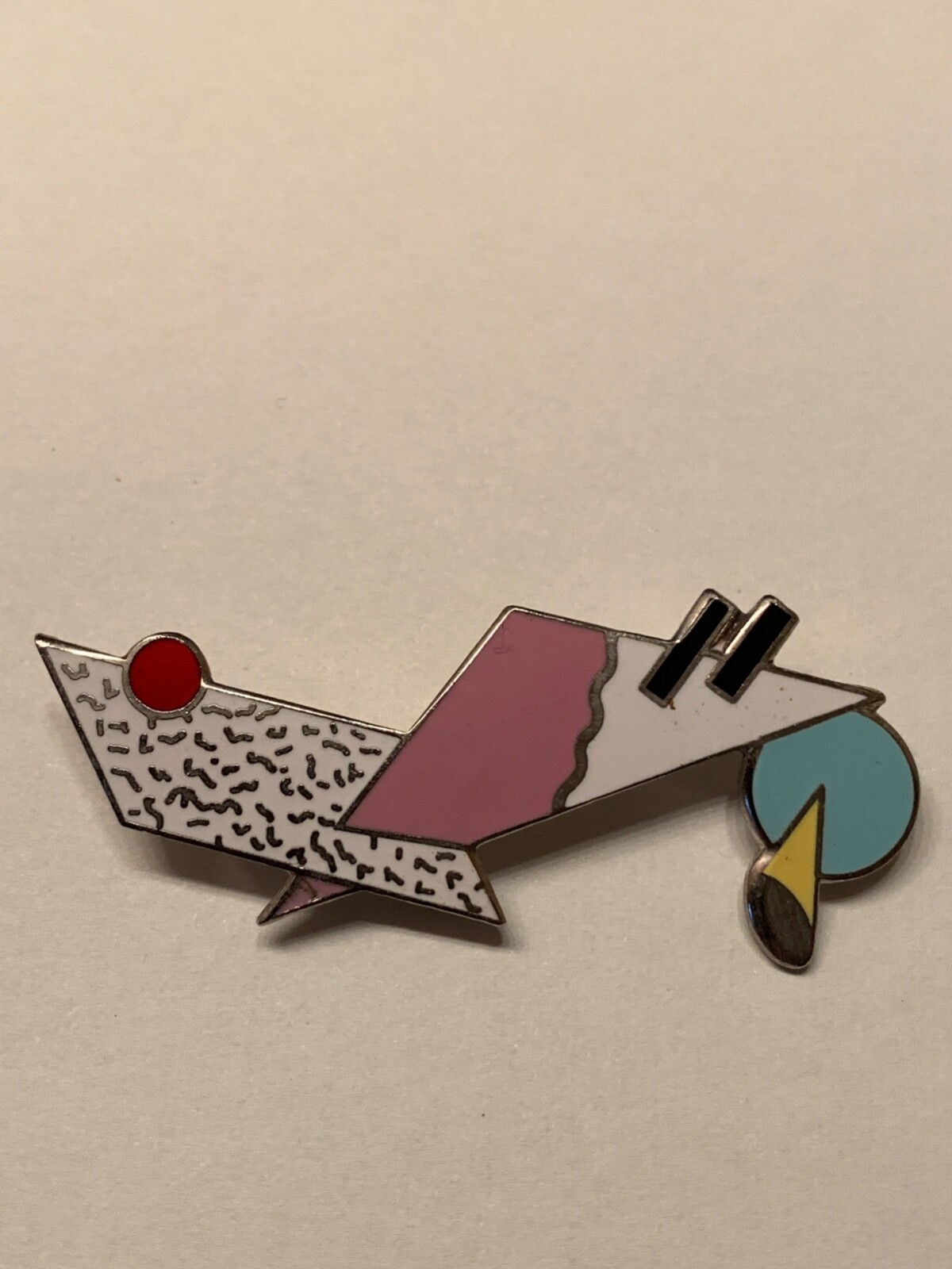 Vintage Enamel Modernistic ACME Studio Pin Brooch EUC - Gem
