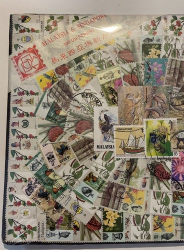 STAMPS-100 MALAYSIA & SINGAPORE-COLLECTI0N-VINTAGE. - Picture 2 of 4