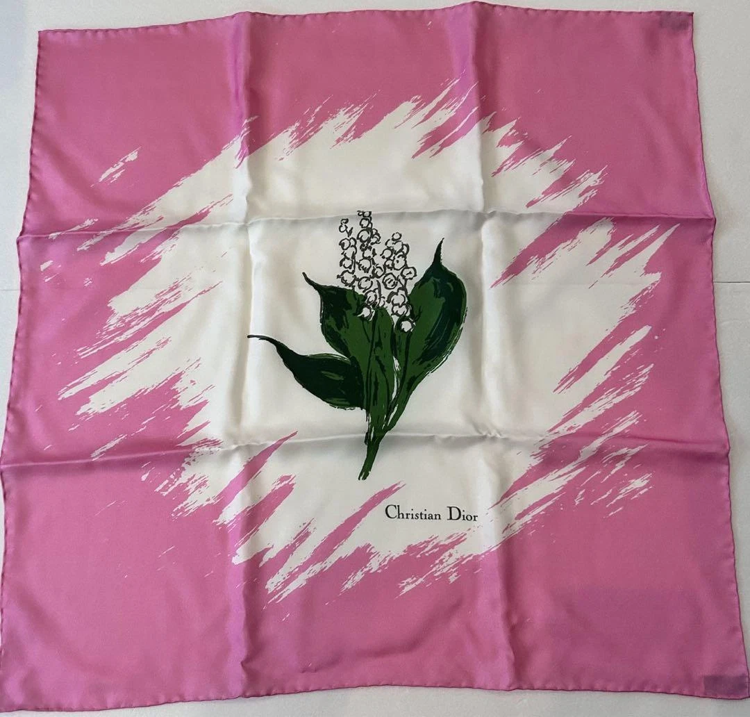 Christian Dior écharpe authentique écharpe rose fl% soie occasion du Japon