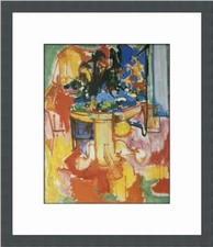 Hans Hoffman Table with Fruit and Coffee Pot Custom Framed Print
