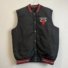 JH Design Chicago Bulls Puffer Vest Black Size XL Michael Jordan