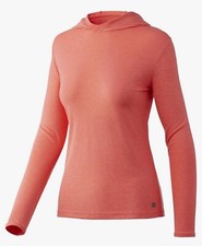 55 HUK Women s-Waypoint Hoodie Long Sleeve -Hot Coral-Medium-New Tag