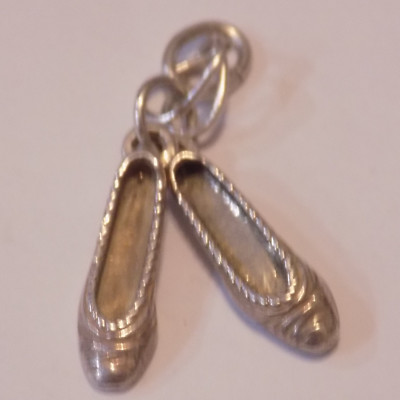 Charm Bracelet Argent Sterling Vintage - Forme De Pantoufles, 4,0 G