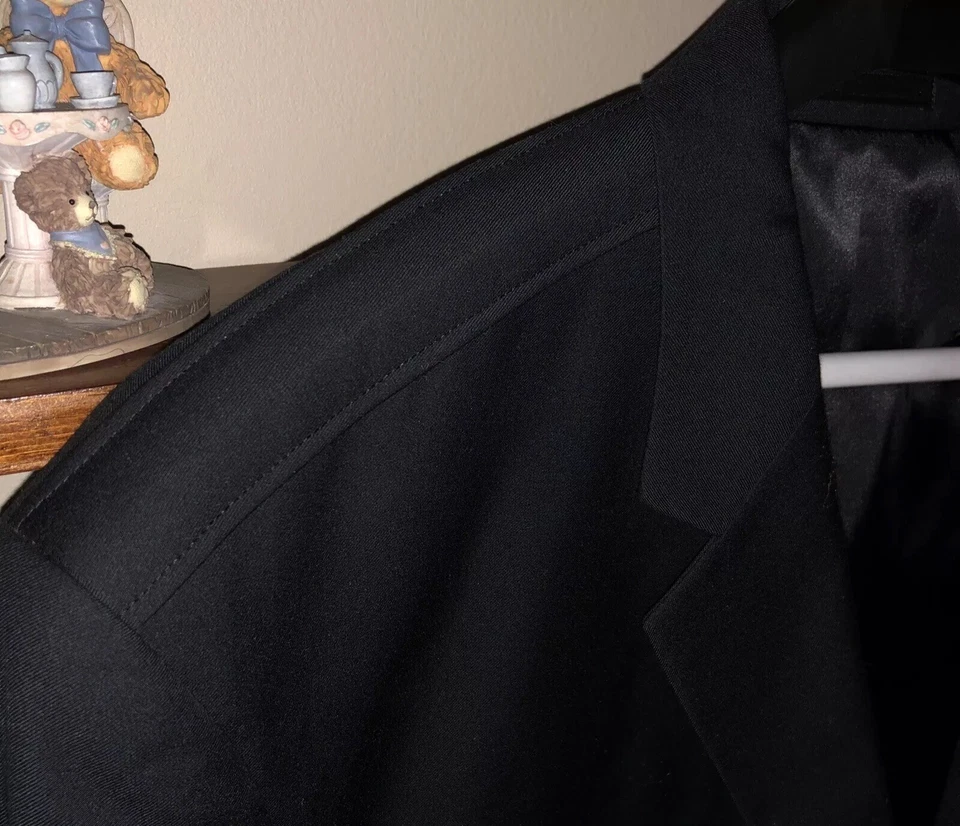Kenneth Cole Reaction Mens Black Suit 50R  44x27 - Image 3 of 4