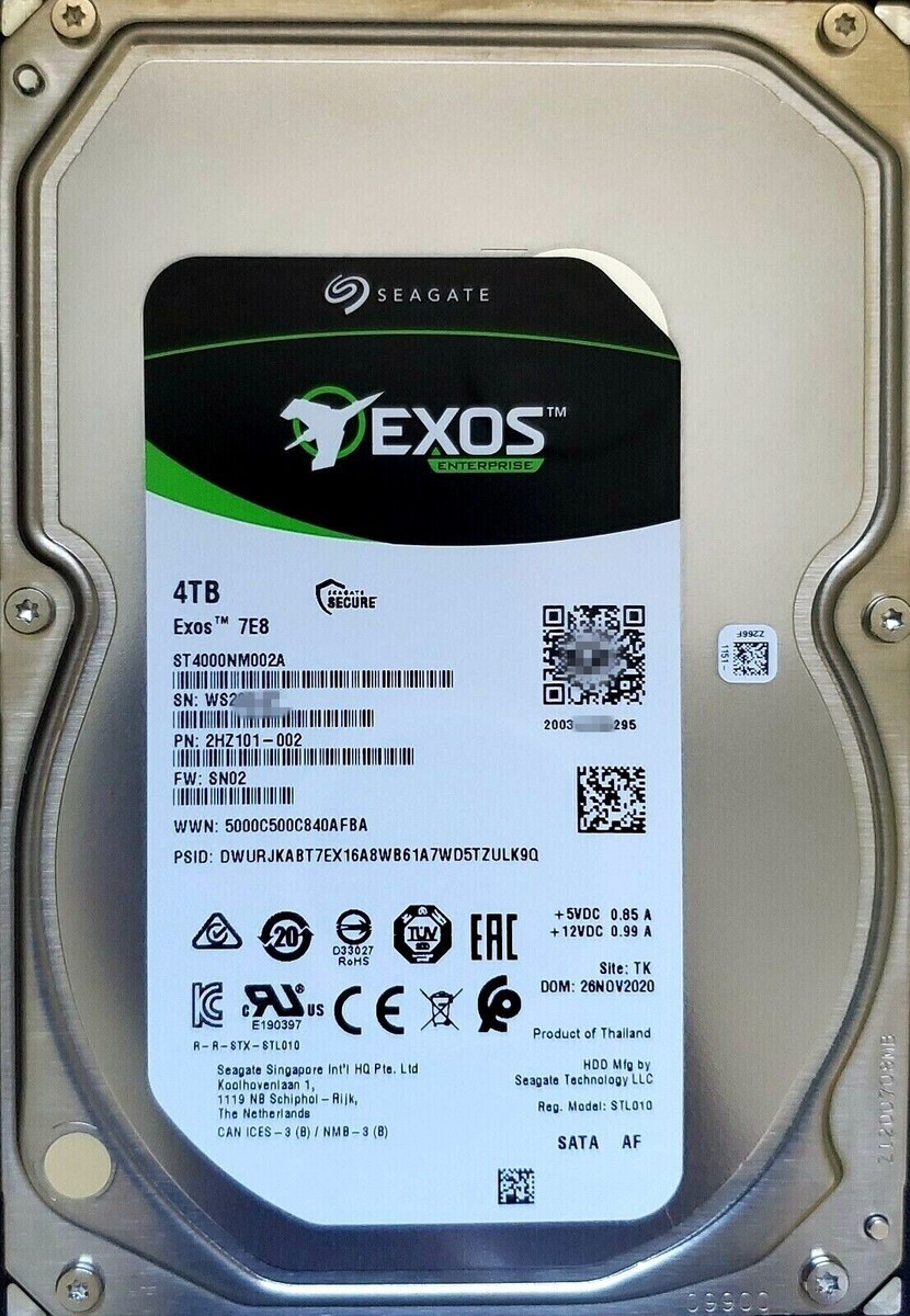 Seagate Exos 7E8 ST4000NM002A 4TB 7.2K 6Gb/s 256MB 3.5