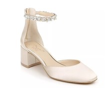 JEWEL BADGLEY MISCHKA Cathleen Evening Pump Champagne Color Satin Size 9M