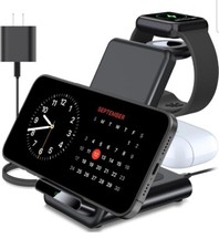 Wireless Charging Station,3 in 1 Wireless Charging Stand Made for Apple Watch...