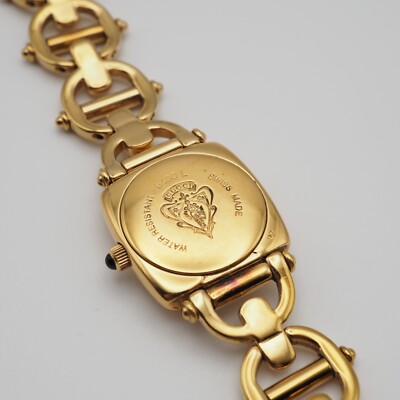 EXC] GUCCI 6400L Quartz Gold Swiss Made White Dial Womens Watch