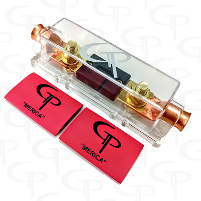 ANL Fuse block 300 amp FUSE w/ (2) 1/0 AWG Lugs and heat shrink GP Car Audio 