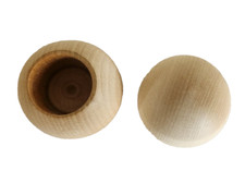 2" Round Wood Ball Dowel Cap 1" hole fits a 1" Wood Dowel Set of 2 Solid Wood