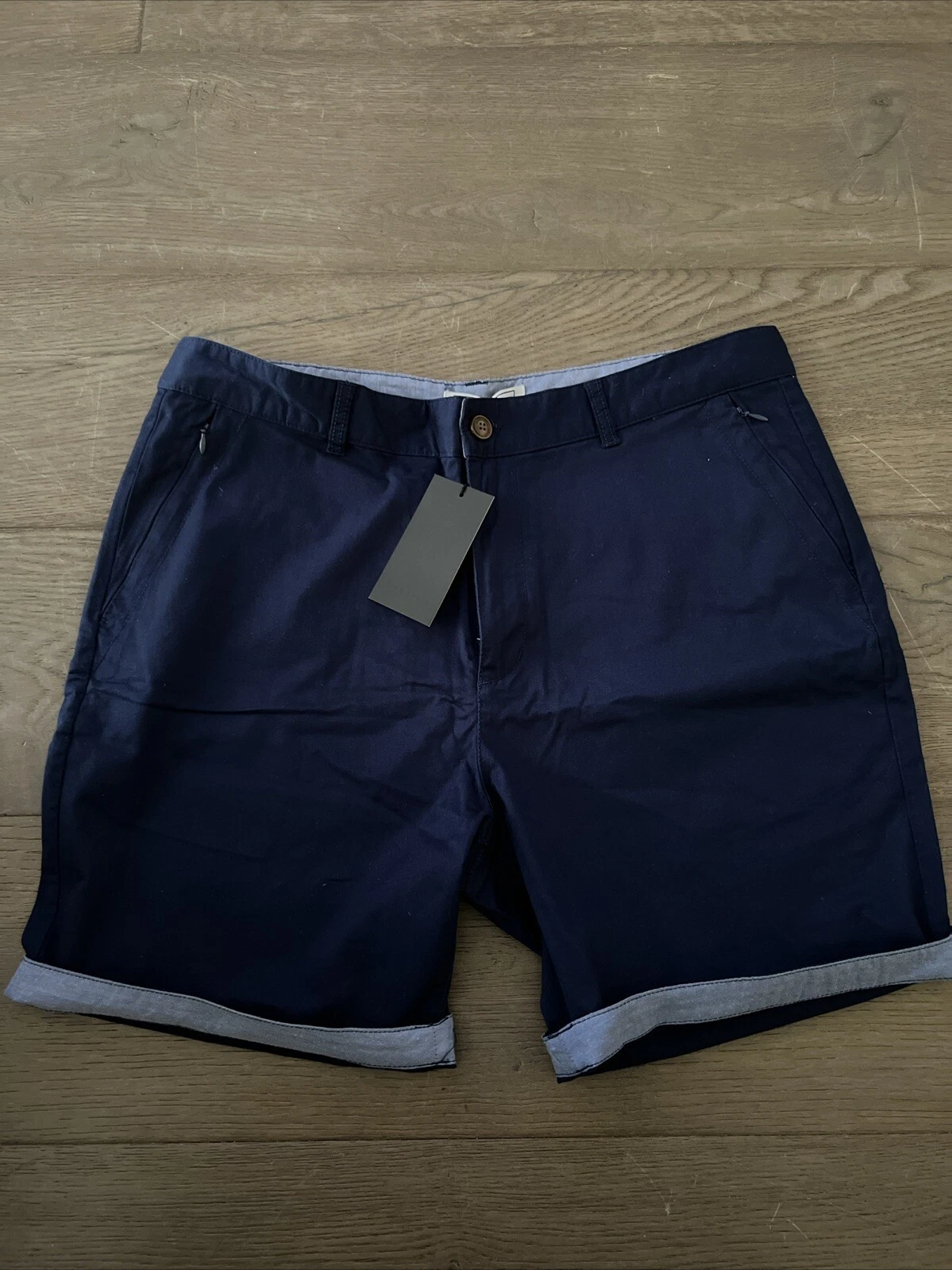 Five Four Men’s Modern Navy Blue Chino Shorts Size 36