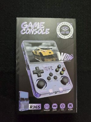 R36S 3.5'' IPS Screen Retro Handheld Game Console Open Source PURPLE 15k+ Games!