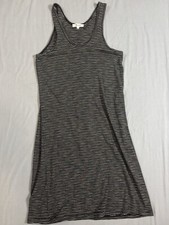 Madewell Womens Tank Dress Small Black Gold White Sleeveless Stretch