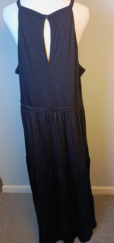 Old Navy Black Maxi Tiered Knit Boho Dress #145031 NWT! M Medium Tall MT - Bild 2 von 3