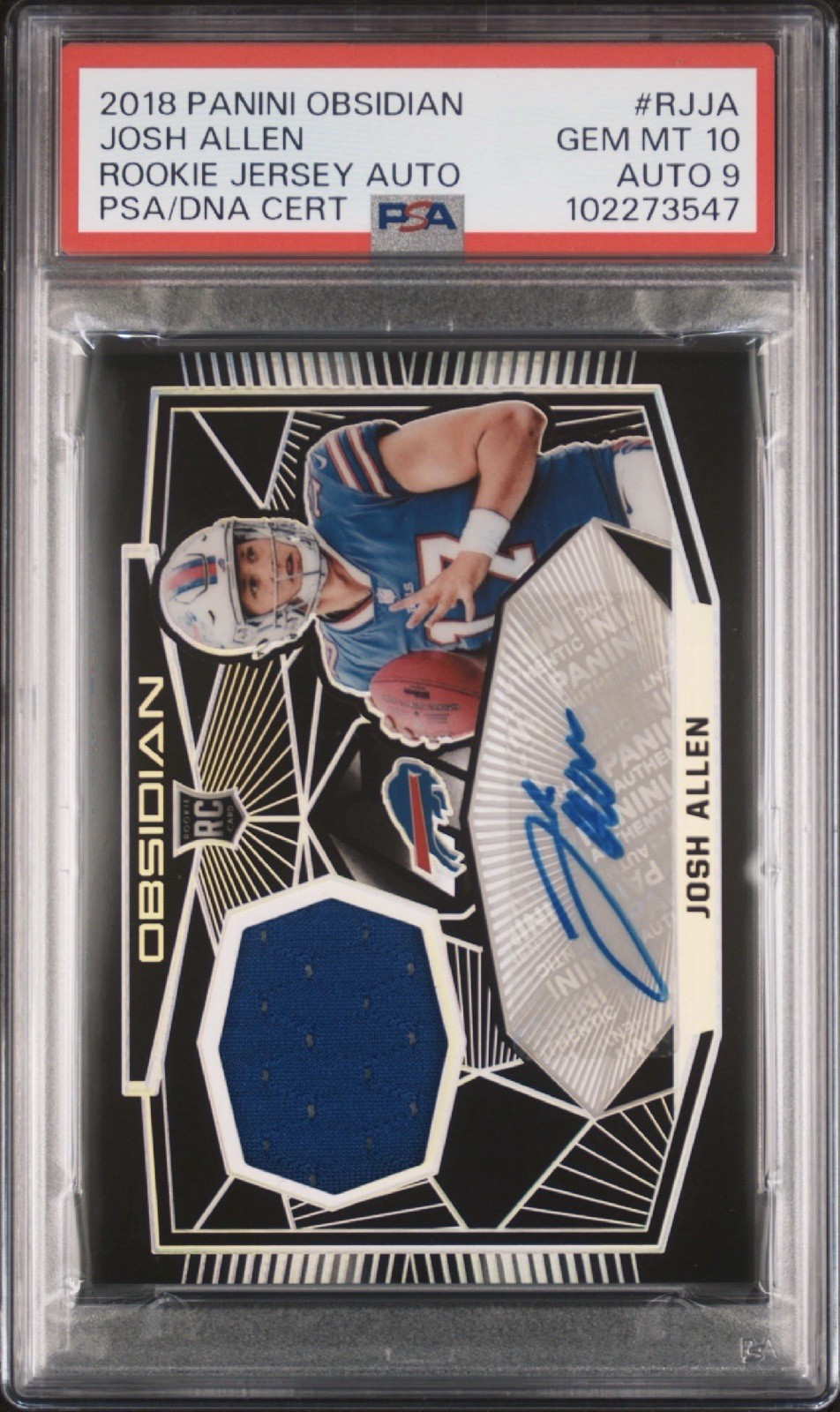 Josh Allen Panini Obsidian Rookie Jersey Autographs #RJJA Base