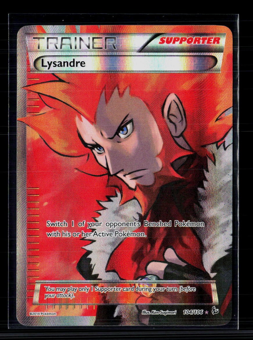 2014 Pokemon Flashfire Lysandre #104/106 Holo Rare FA