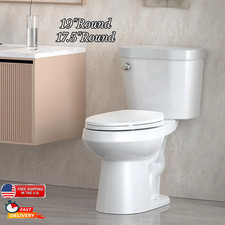 19" Tall Toilet Round Soft Close Seat ADA 1.28 GPF 17.5" Tall Toilet Power Flush