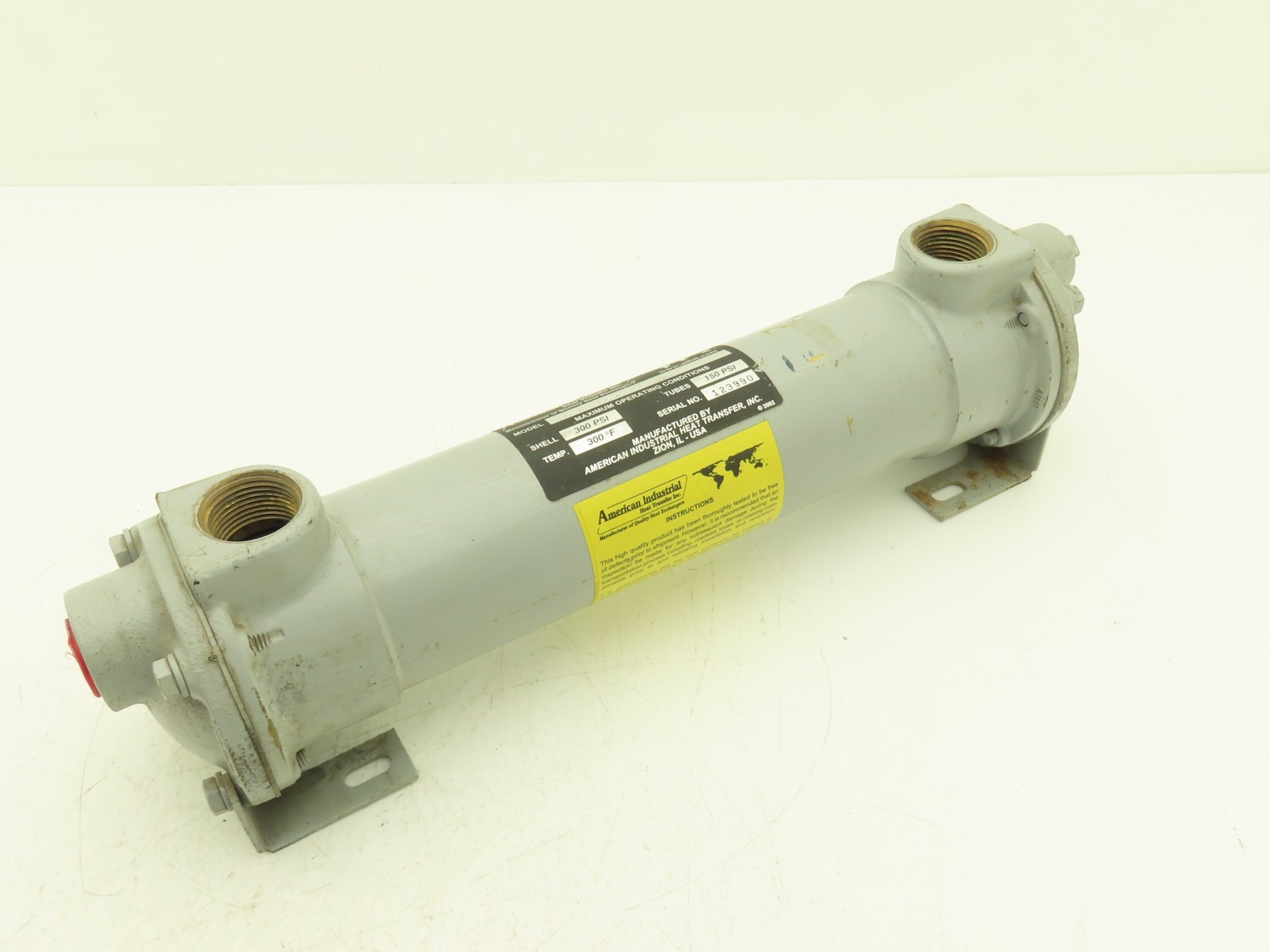 American Industrial AA-614-1.5-4-FP Shell & Tube Heat Exchanger 4-Pass 3/4x1"NPT