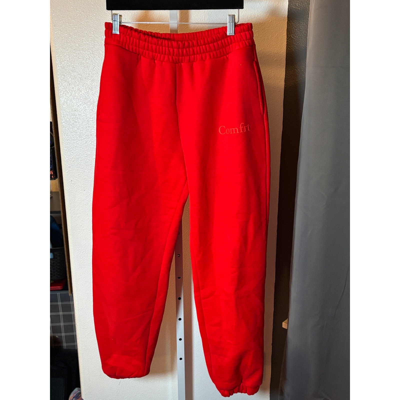 Comfrt Minimalist Hoodie & Jogger Set Crimson Red Womens S/M