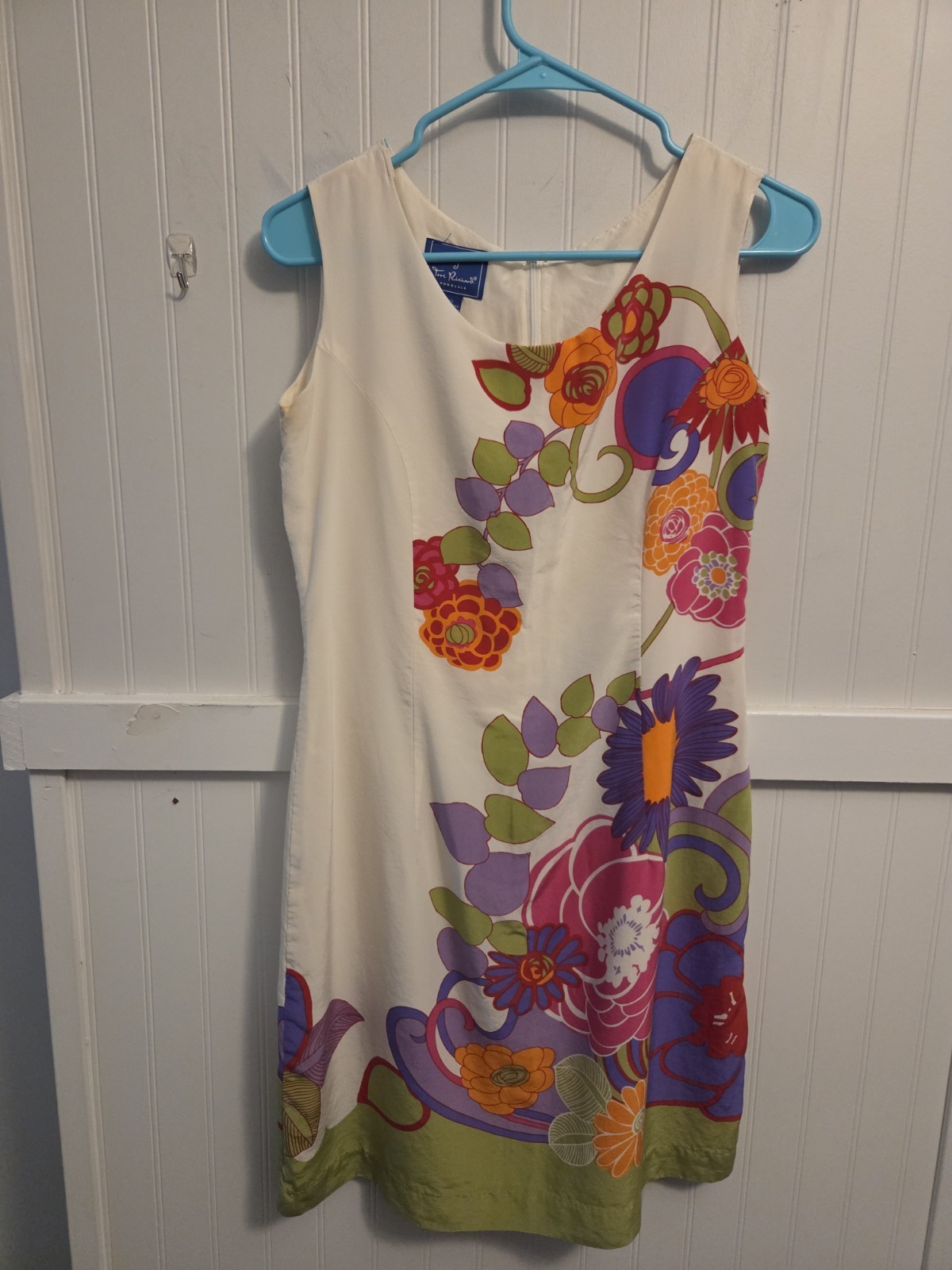 Vintage Tori Richards Honolulu 100% Silk Colorful Dress Size 12