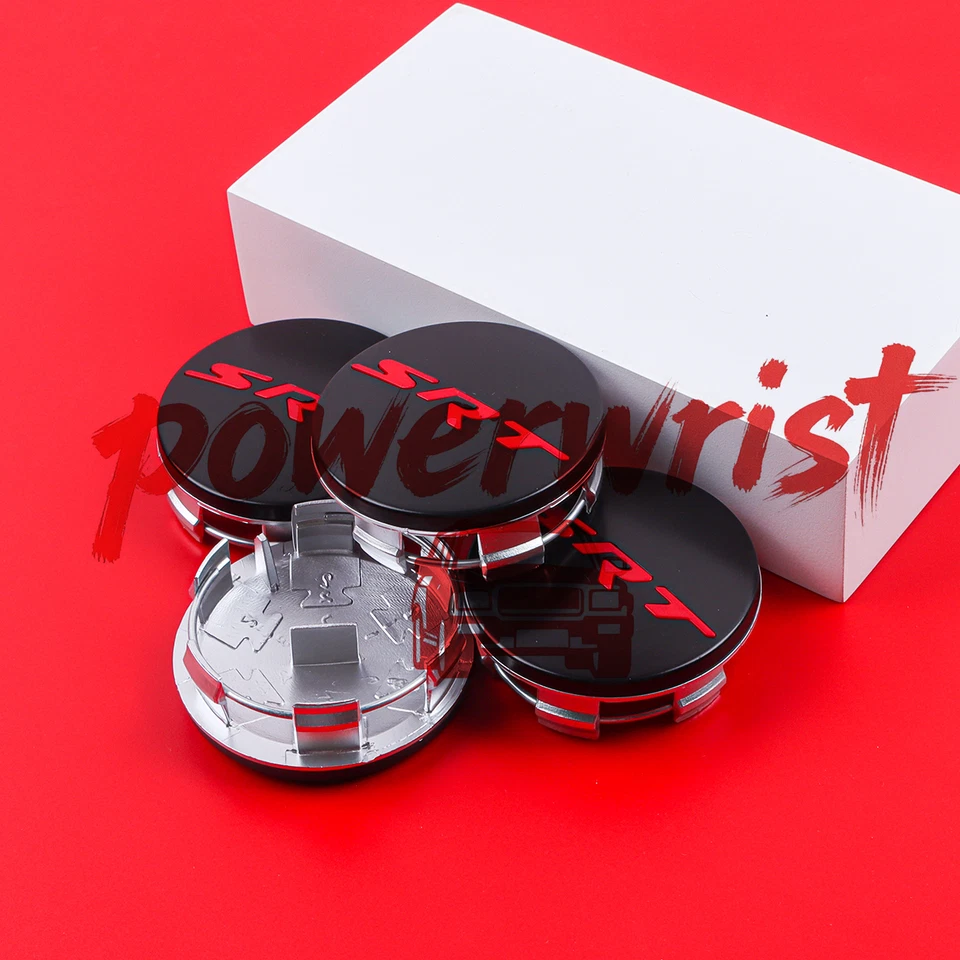 Set of 4 SRT Wheel Center Hub Caps Rim Cover For 2011-2023 Grand-Cherokee Black - Изображение 4 из 4