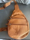 American Eagle Pocket brown leather sling Crossbody Bag. Pre-owned