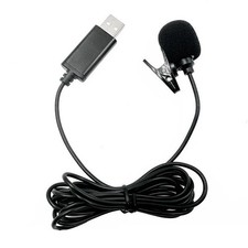 USB Lavalier Lapel Microphone Omnidirectional Wired Clip-on Mic Hands  Plug3379