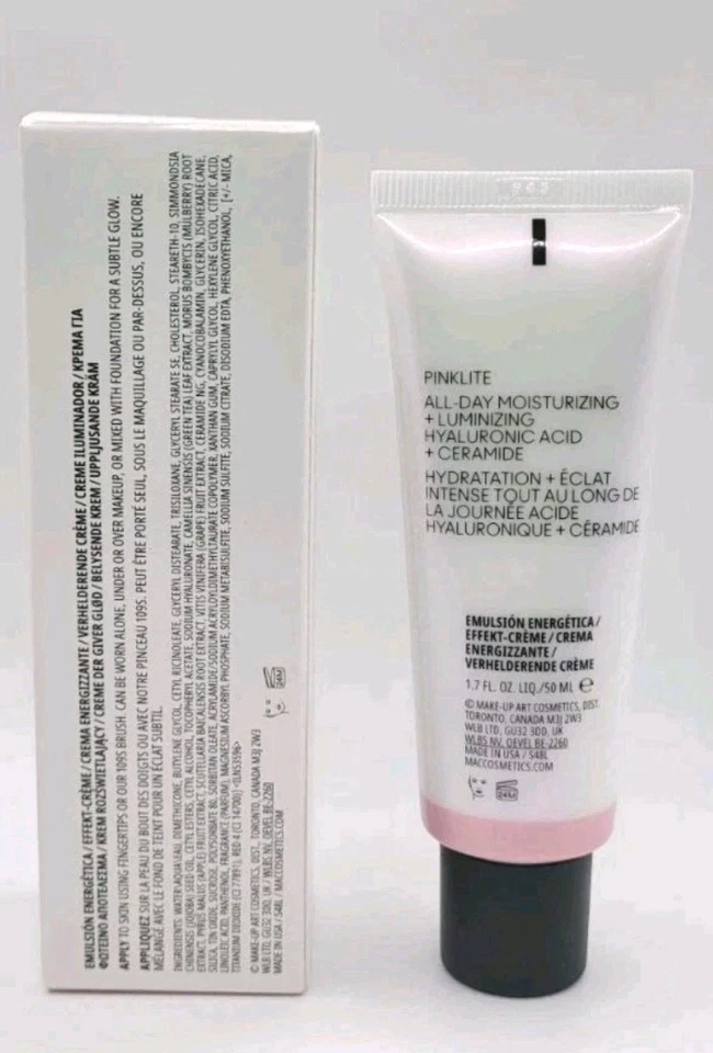 Crema estroboscópica MAC M·A·C acabado luminoso PINKLITE versátil 50 ml 1,7 oz nueva en caja Foto 3 de 4