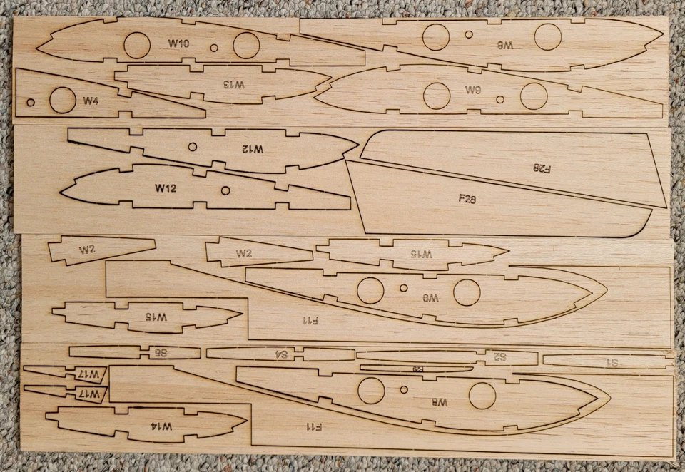 Grumman F4F-4 Wildcat 57" WS RC Airplane Kit Laser Cut Balsa Ply Short Kit +Plan - Image 4 of 4