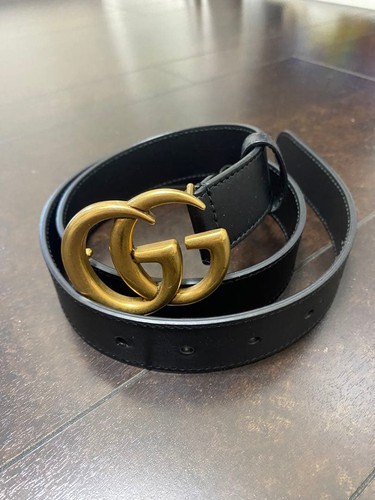 GUCCI leather GG buckle slim 75cm belt