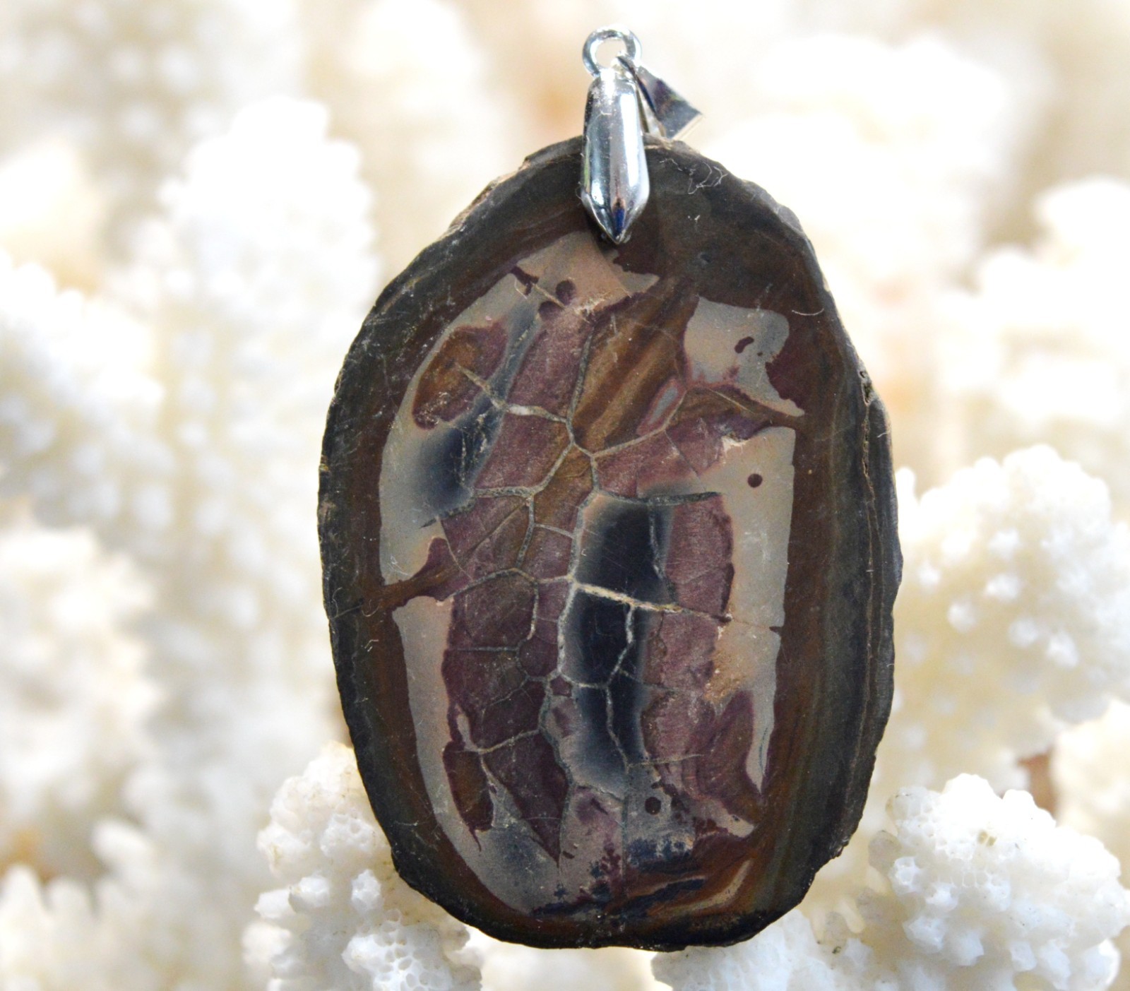 Septaria 130 carats fini les bijoux banals avec ce pendentif cabochon du Maroc FX66