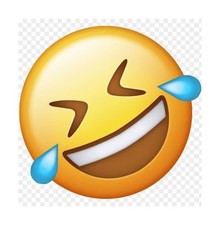 Laughing with Tears Emoj Size 2" or 4" or 6  Genuine Vinyl Sticker Decal -