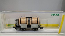 MINITRIX SCALA N 15600 CARRO MERCI SBB A 2 ASSI CON BOTTI IN LEGNO COME NUOVO 