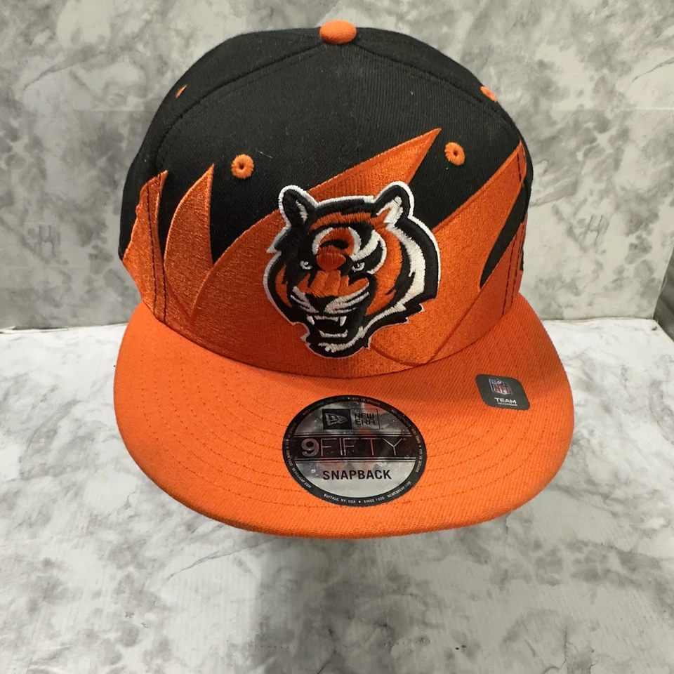 Cincinnati Bengals Sombrero Diente de Tiburón Adultos Snapback New Era 9FIFTY Sombrero Gorra Negro Foto 3 de 4