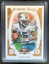 2009 Panini Donruss Threads Davone Bess Pro Gridiron Kings Auto #/200 Dolphins