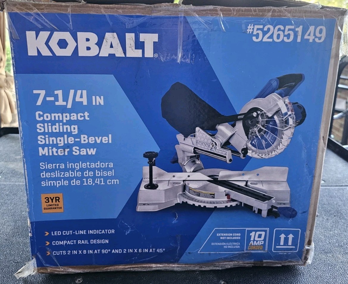 Kobalt 7-1/4" 10A Single Bevel Sliding Laser Compound Corded