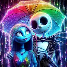 Halloween Jack and Sally Diamond Art Kits for Adults, 5D Diamond Painting Kits r