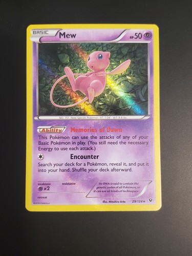 Pokemon Mew 29/124 **HOLO BLEED** XY- Fates Collide set Holo Card NM