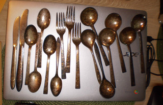 Vintage Pan Am Airlines Forks Spoons Knives Silverplate 17pc