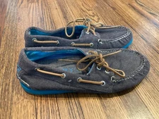 Sperry Topsiders, men's , boat shoe, size 8, medium, brown & blue